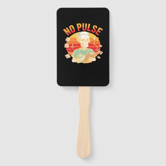No Pulse Skeleton Nurse Funny Medical Halloween Pa Handwaaier (Voorkant)