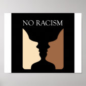 No racism with rubins vase poster (Voorkant)