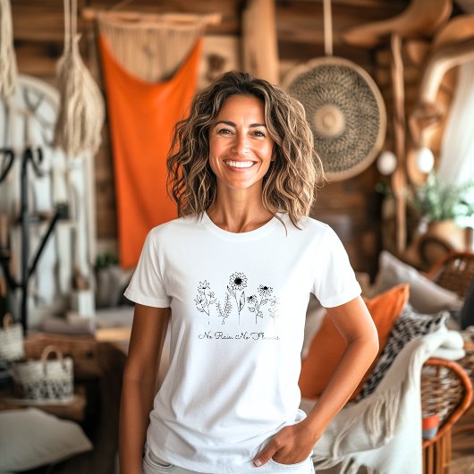 No Rain No Flowers Boho Line T-shirt