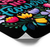 No Rain No Flowers Motivational Saying Wildflowers Poster (Hoek)