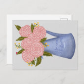No rain no flowers watering can with flowers briefkaart (Voorkant / Achterkant)