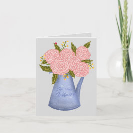 No rain no flowers watering can with flowers feestdagen kaart