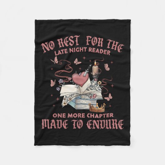 No-rest For The Late Night Reader One More Chapter Fleece Deken (Voorkant)
