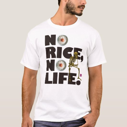 NO RICE NO LIFE. T-SHIRT (Voorkant)