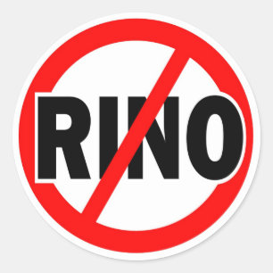 NO RINO - republikein/conservatief/neocon/liberaal Ronde Sticker