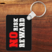 No Risk No Reward Motivational Quote Design Sleutelhanger (Achterkant)