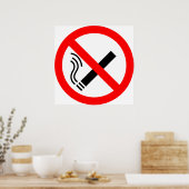 NO Roking Sign - Brits signaal Poster (Keuken)