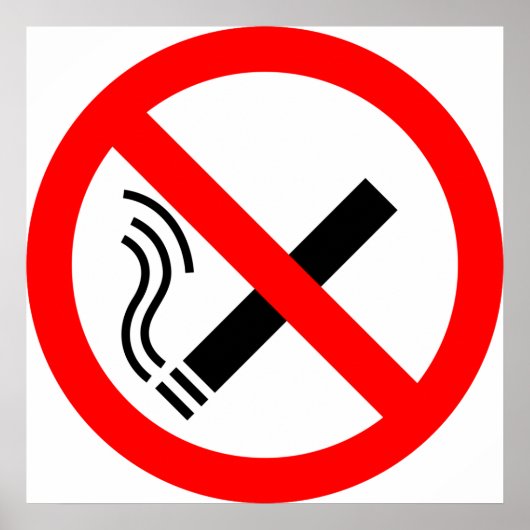 NO Roking Sign - Brits signaal Poster (Voorkant)