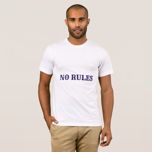 NO RULES Bold Statement T-shirt voor de rebellen (Voorkant volledig)