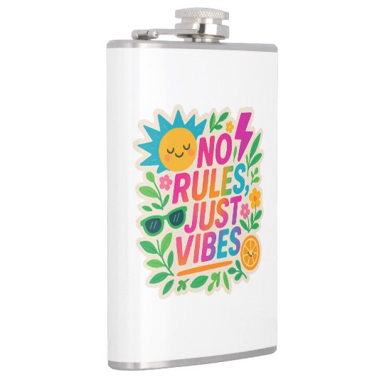 No Rules Just Vibes – Neon Gradient Kawaii-Punk Ty Heupfles (Rechts)