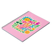 No Rules Just Vibes – Neon Gradient Kawaii-Punk Ty Notitieboek (Linkerzijde)
