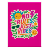 No Rules Just Vibes – Neon Gradient Kawaii-Punk Ty Perfect Poster (Voorkant)