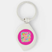 No Rules Just Vibes – Neon Gradient Kawaii-Punk Ty Sleutelhanger (Voorkant)