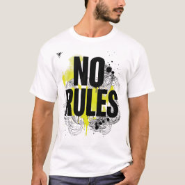 No Rules Yellow Splash Graffiti Streetwear T-shirt