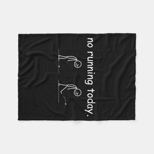 No Running Today Funny Marathon Runner Athlete Men Fleece Deken (Voorkant (Horizontaal))
