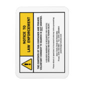 "No Search Without A Warrant" magneetteken (voor C Magneet (Verticaal)