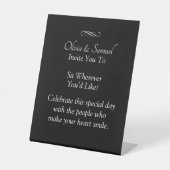 No Seating Chart - Wedding Black White Infinity Reclamebord Met Voetstuk (Voorkant)