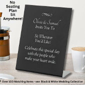 No Seating Chart - Wedding Black White Infinity Reclamebord Met Voetstuk