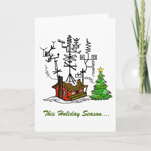 No Shack Like Home Ham Radio Kerst Kaart (Voorkant)