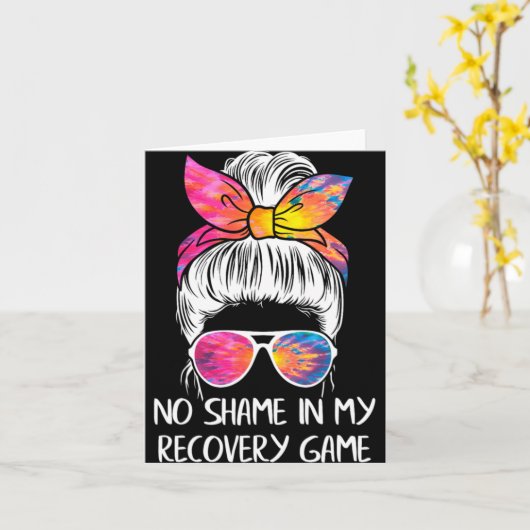 No Shame In My Recovery Game Sobriety Aa Na Anni Kaart (Gele Bloem)