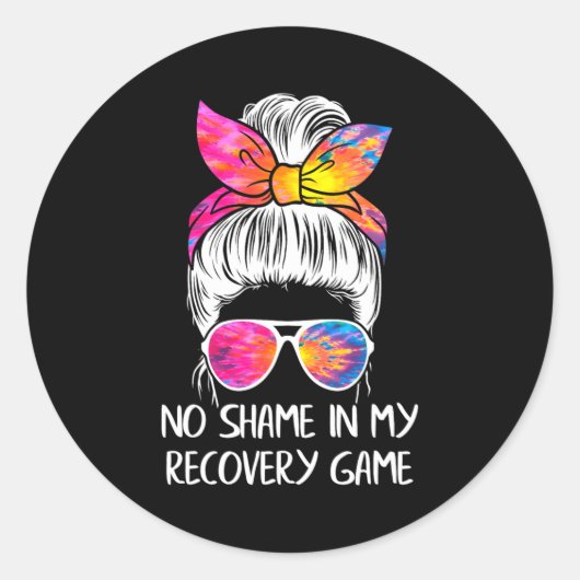 No Shame In My Recovery Game Sobriety Aa Na Anni Ronde Sticker (Voorkant)
