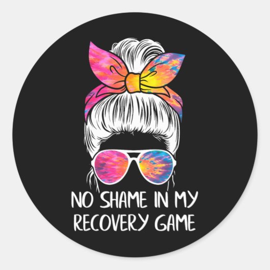No Shame In My Recovery Game Sobriety Aa Na Anni T Ronde Sticker (Voorkant)
