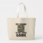 No Shame Shelf Game Leuk Gaming Motto Grote Tote Bag (Achterkant)