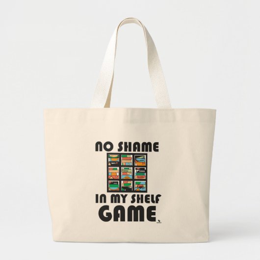 No Shame Shelf Game Leuk Gaming Motto Grote Tote Bag (Voorkant)