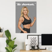 No Shortcuts – Fitness Motivation Poster (Thuiskantoor)