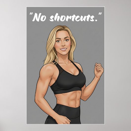 No Shortcuts – Fitness Motivation Poster (Voorkant)