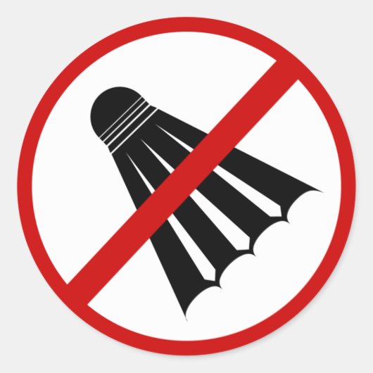 no-shuttlecks ronde sticker (Voorkant)