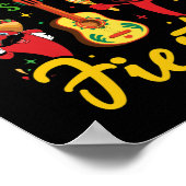 No Siesta Let's Fiesta Mexican Maracas Sombrero Poster (Hoek)