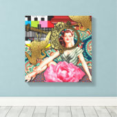 No-Signal - Cheeky Lady Canvas Afdruk (Insitu (Houten vloer))