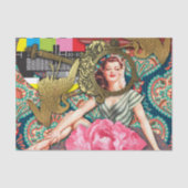 No-Signal - Cheeky Lady Digital Collage Tissuepapier (Voorkant)