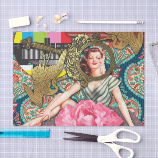 No-Signal - Cheeky Lady Digital Collage Tissuepapier (Craft)