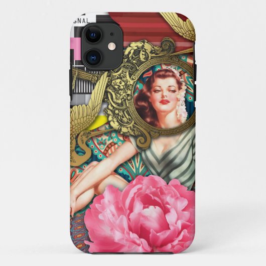 No-Signal - Cheeky Lady Digitale Collage Case-Mate iPhone Case (Achterkant)