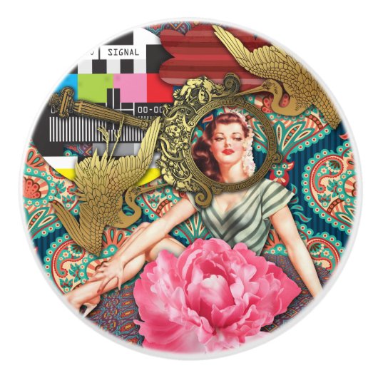 No-Signal - Cheeky Lady Keramische Knop (Voorkant)