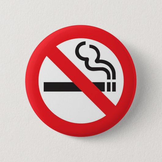 No smoking badge m ronde button 5,7 cm (Voorkant)