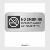 No Smoking Includes Vaping & E-Cigarettes Sign Sticker (Vel)