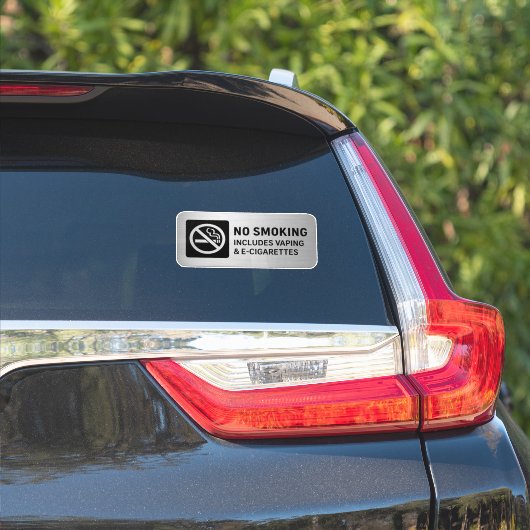 No Smoking Includes Vaping & E-Cigarettes Sign Sticker (Auto Zijkant)