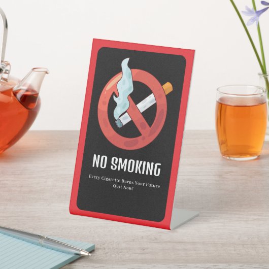 NO SMOKING IS PROIBITED  HERE RECLAMEBORD MET VOETSTUK (Insitu)