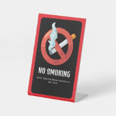 NO SMOKING IS PROIBITED  HERE RECLAMEBORD MET VOETSTUK (Voorkant)