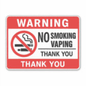 No Smoking No Vaping Sign - Public Health Awarenes Sticker (Voorkant)