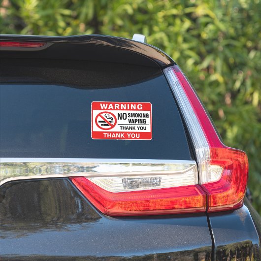 No Smoking No Vaping Sign - Public Health Awarenes Sticker (Auto Zijkant)