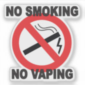 No Smoking No Vaping teken sticker voor het bedrij (Voorkant)
