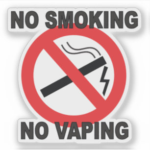 No Smoking No Vaping teken sticker voor het bedrij