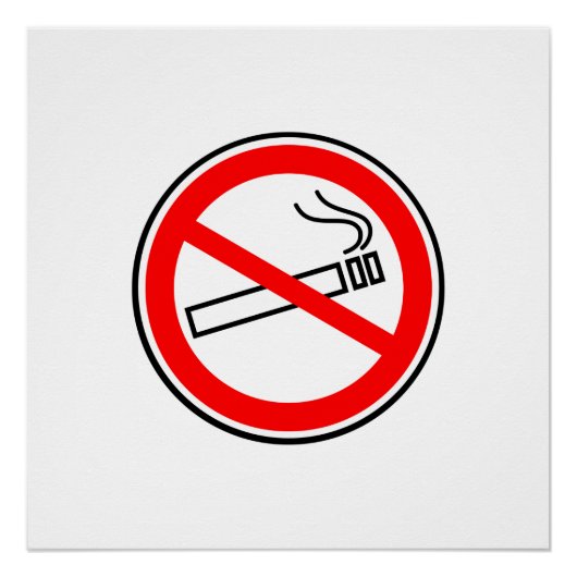 No Smoking Red Circle Sign Perfect Poster (Voorkant)