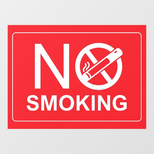 No Smoking Sign Rood Venster Cling Raamsticker (Vel)
