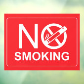 No Smoking Sign Rood Venster Cling Raamsticker (Vel 3)
