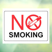 No Smoking Sign Wit Venster Cling Raamsticker (Vel 3)